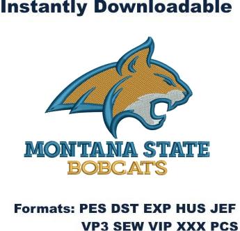 montana state bobcats football logo embroidery design